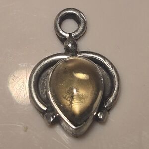Boho Yellow Vintage Sterling Silver Pendant